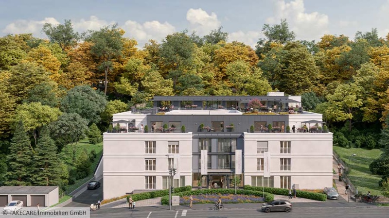 Luftbild von den Pflegeimmobilien in der Seniorenresidenz Philosophenweg in Wetzlar,